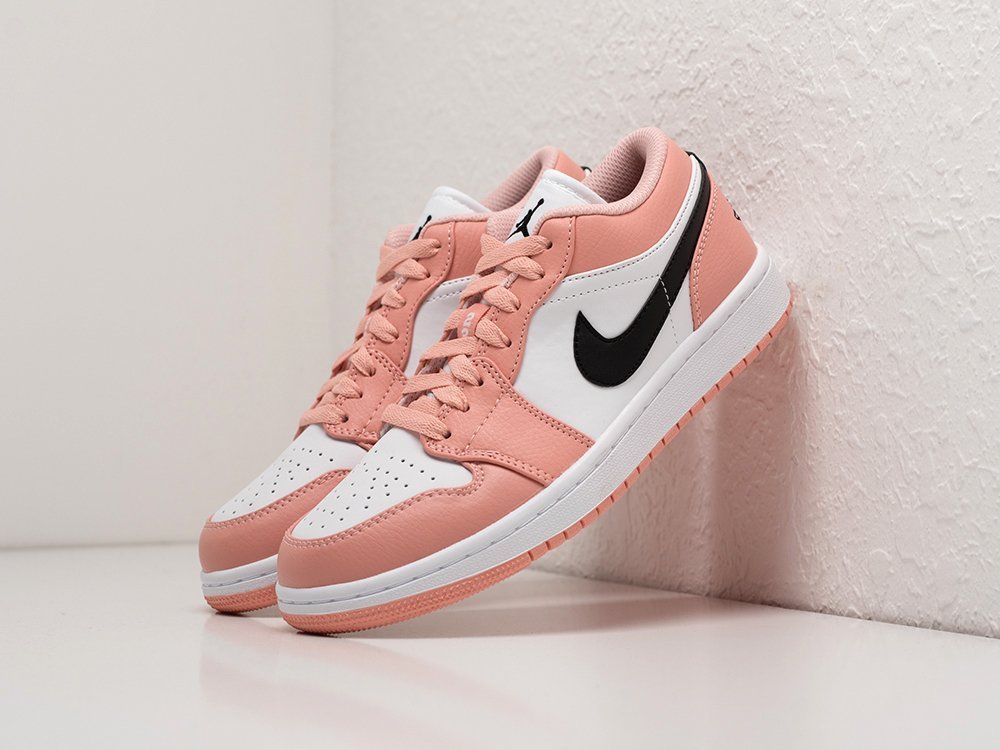 Nike Air Jordan 1 Low WMNS Light Arctic Orange Pink розовые кожа женские (AR21557) - фото 2
