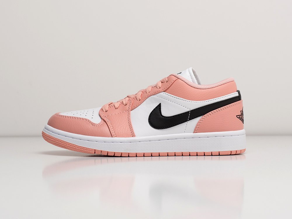 Nike Air Jordan 1 Low WMNS Light Arctic Orange Pink розовые кожа женские (AR21557) - фото 1