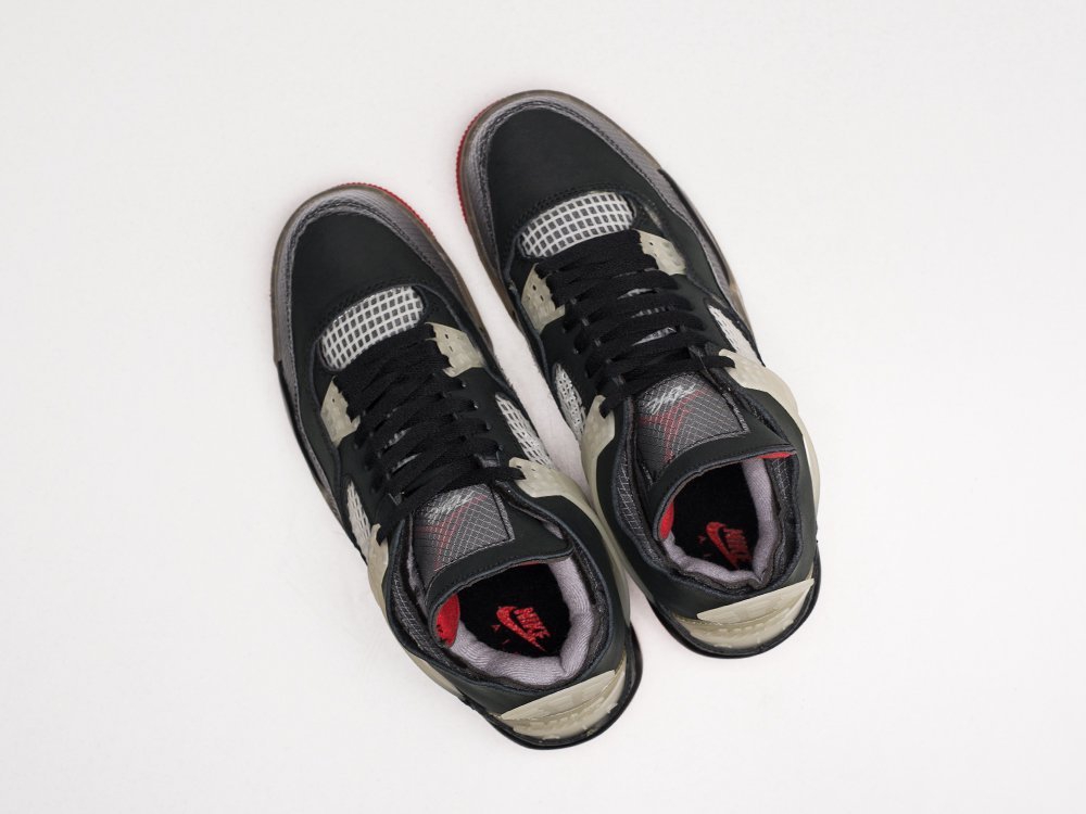 Nike x OFF White Air Jordan 4 Retro черные замша мужские (AR21624) - фото 3