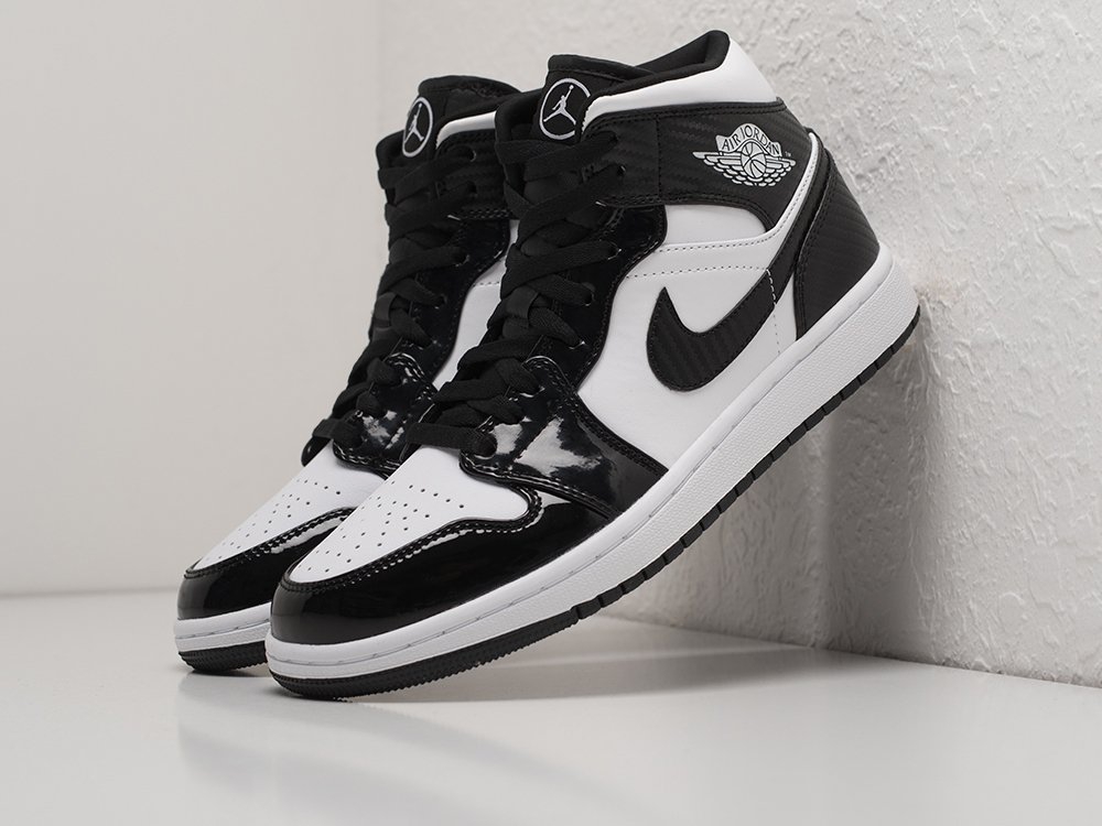 Nike Air Jordan 1 черные кожа мужские (AR21639) - фото 2 Nike Air Jordan 1 черные кожа мужские (AR21639) - фото 2
