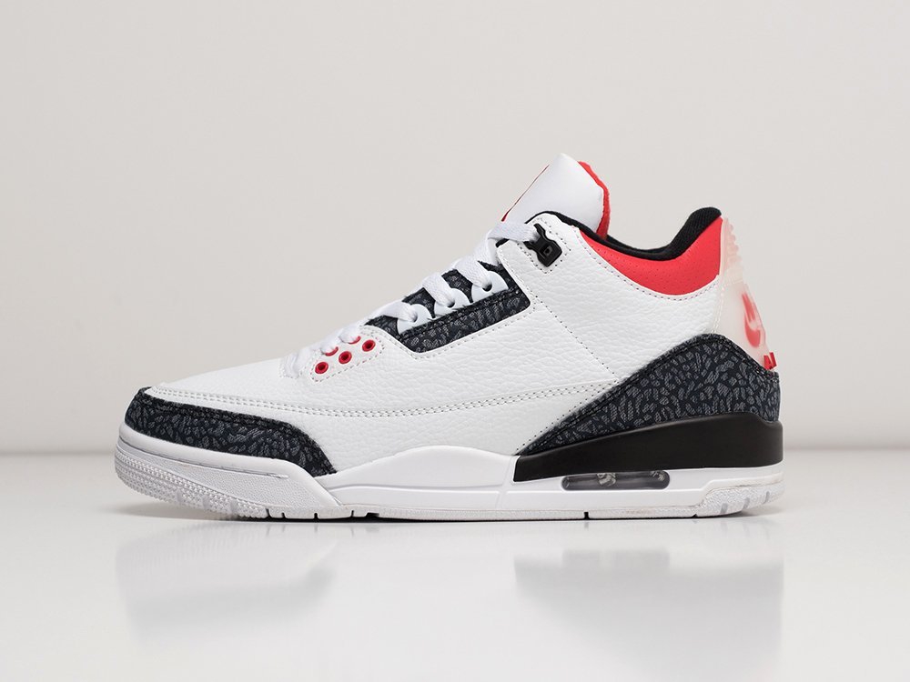 Nike Air Jordan 3 Retro белые кожа мужские (AR21678) - фото 1 Nike Air Jordan 3 Retro белые кожа мужские (AR21678) - фото 1
