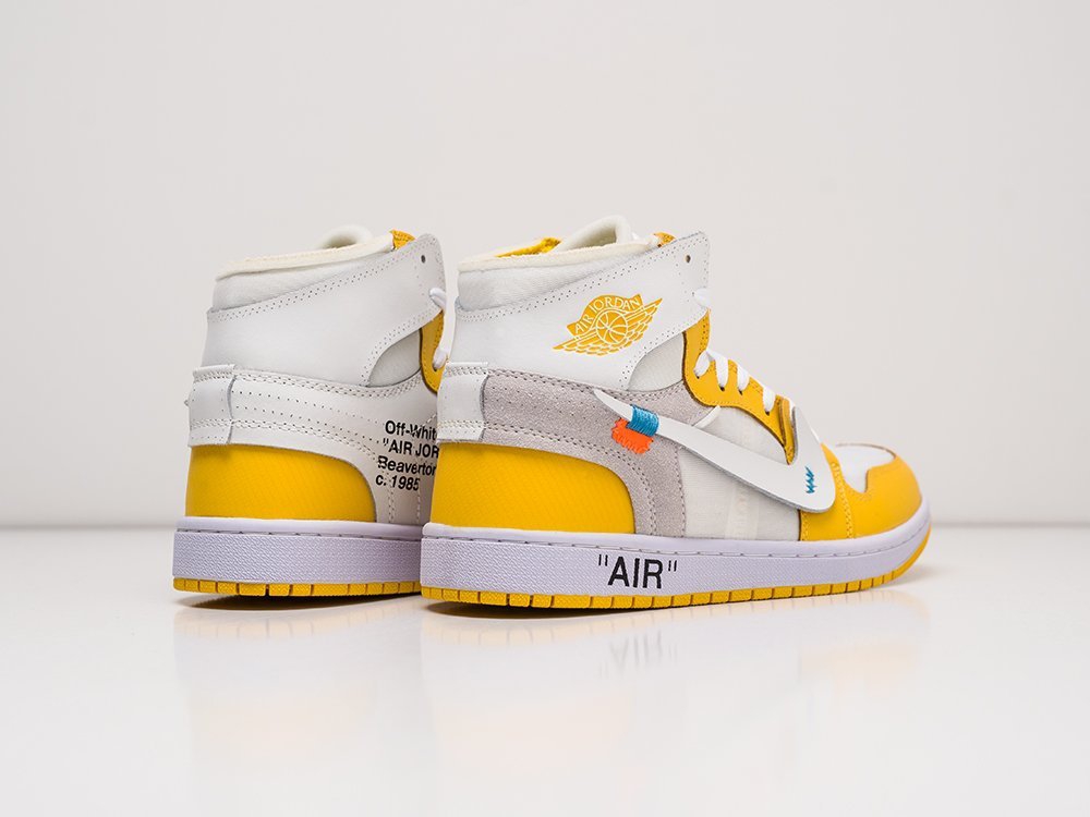 Nike Air Jordan 1 x Off-White желтые мужские (AR21686) - фото 4