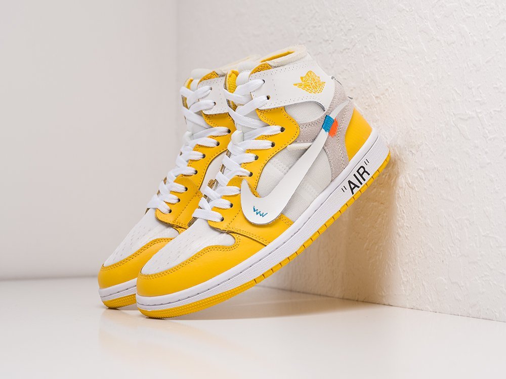 Nike Air Jordan 1 WMNS x Off-White желтые женские (AR21687) - фото 2