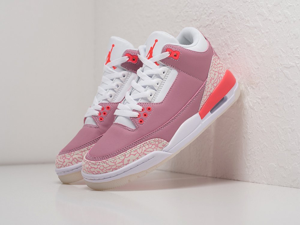 Nike Air Jordan 3 Retro WMNS Rust Pink розовые кожа женские (AR21759) - фото 2