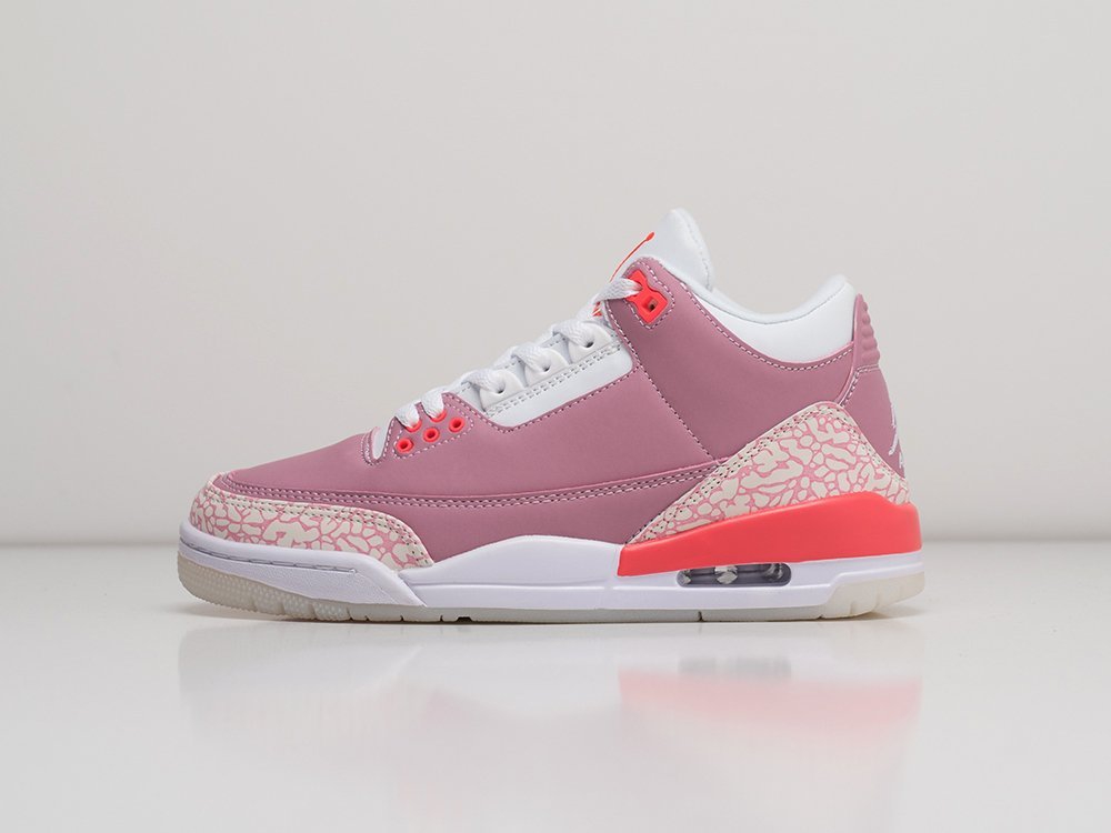 Nike Air Jordan 3 Retro WMNS Rust Pink розовые кожа женские (AR21759) - фото 1