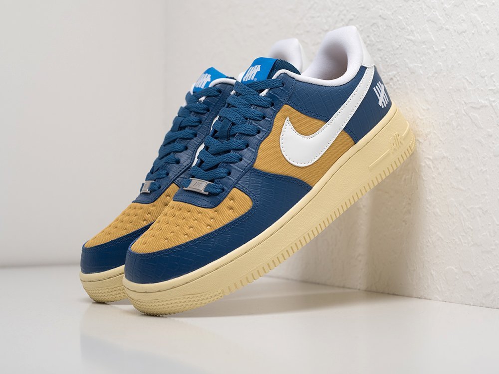 Nike Air Force 1 Low x Undefeated 5 On It Blue Yellow Croc разноцветные замша мужские (AR21791) - фото 2