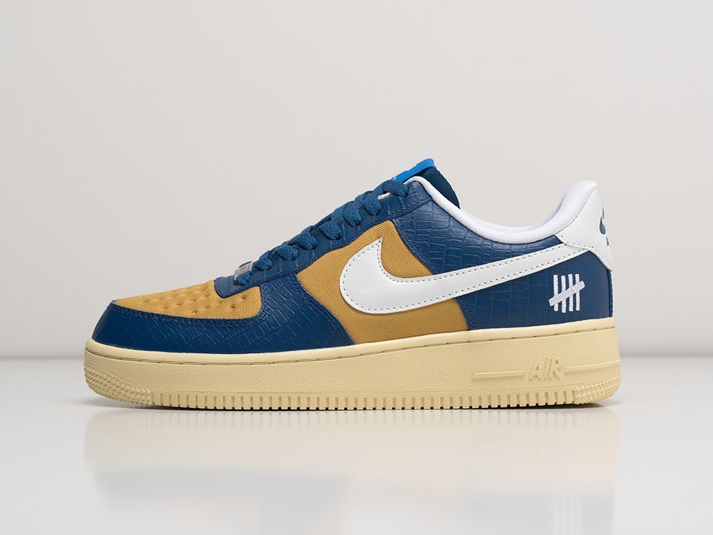 Nike Air Force 1 Low x Undefeated 5 On It Blue Yellow Croc разноцветные замша мужские (AR21791) - фото 1