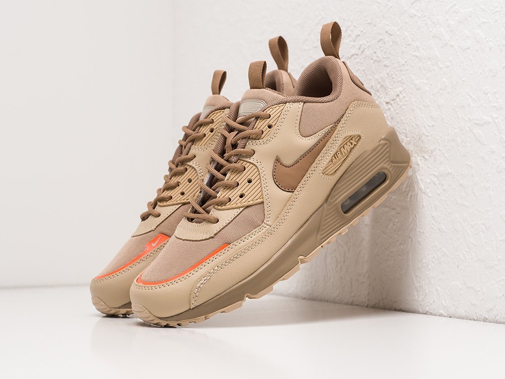 Nike Air Max 90 бежевые кожа мужские (AR21854) - фото 2