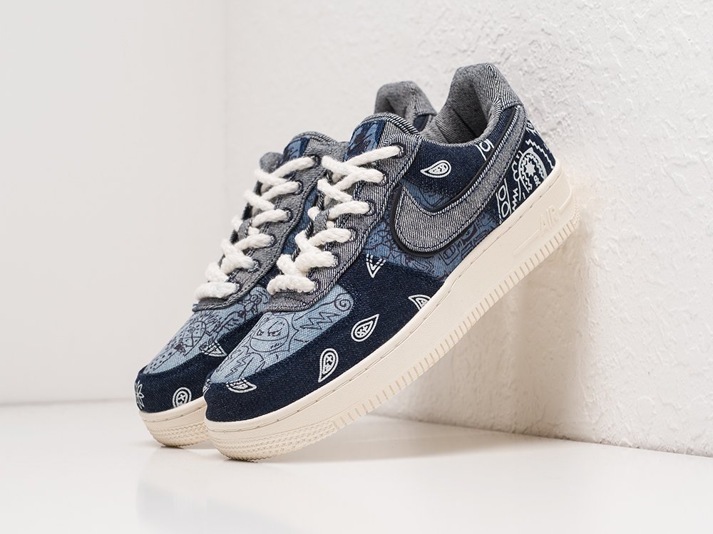 Nike x Travis Scott Air Force 1 Low WMNS синие текстиль женские (AR21855) - фото 2 Nike x Travis Scott Air Force 1 Low WMNS синие текстиль женские (AR21855) - фото 2