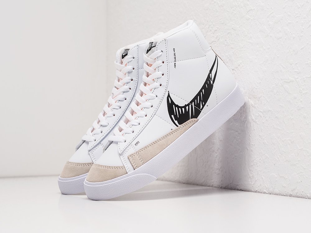 Nike Blazer Mid 77 Sketch White Black белые кожа мужские (AR21858) - фото 2 Nike Blazer Mid 77 Sketch White Black белые кожа мужские (AR21858) - фото 2