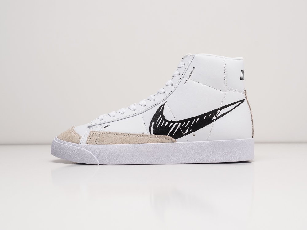 Nike Blazer Mid 77 Sketch White Black белые кожа мужские (AR21858) - фото 1