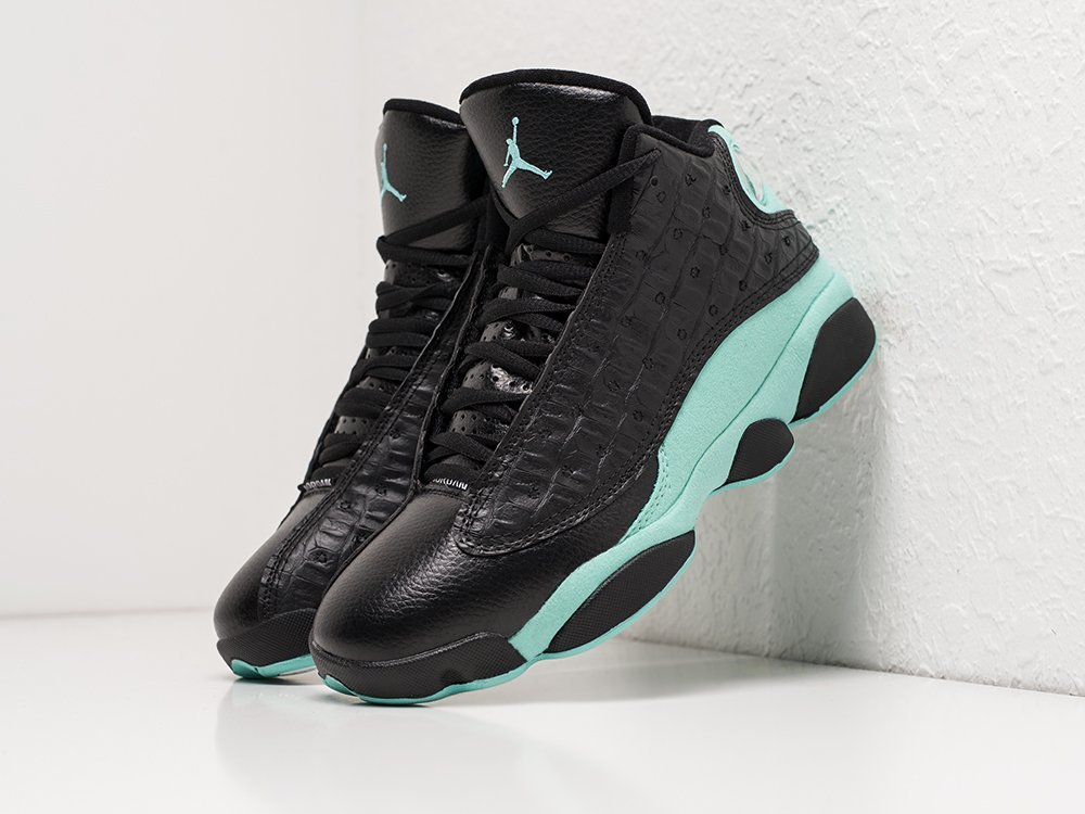 Nike Air Jordan 13 Retro Black Island Green черные текстиль мужские (AR21869) - фото 2 Nike Air Jordan 13 Retro Black Island Green черные текстиль мужские (AR21869) - фото 2