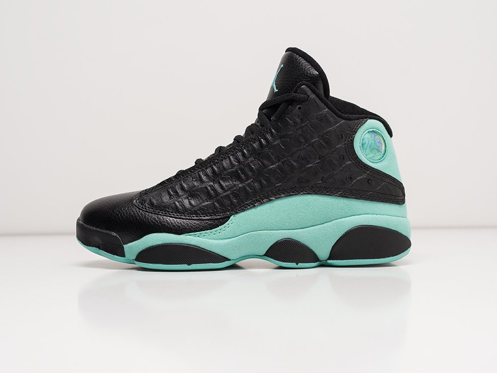 Nike Air Jordan 13 Retro Black Island Green черные текстиль мужские (AR21869) - фото 1 Nike Air Jordan 13 Retro Black Island Green черные текстиль мужские (AR21869) - фото 1