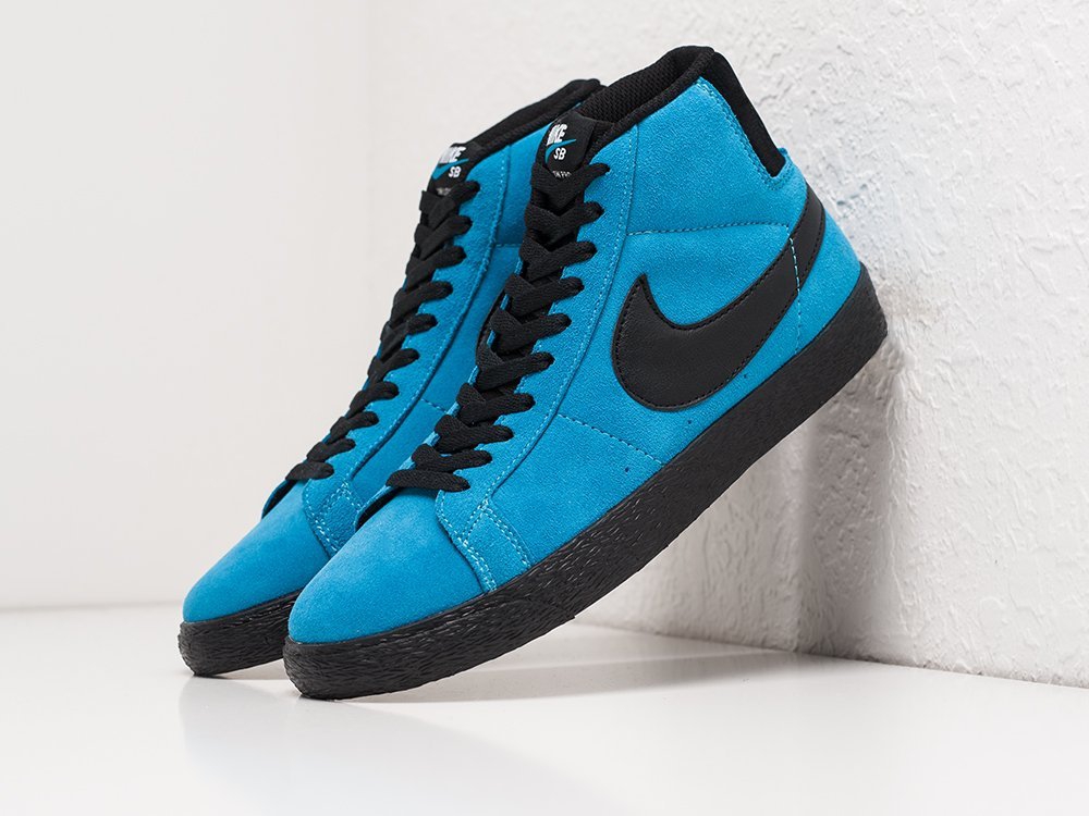 Nike SB Zoom Blazer Mid голубые замша мужские (AR21880) - фото 2