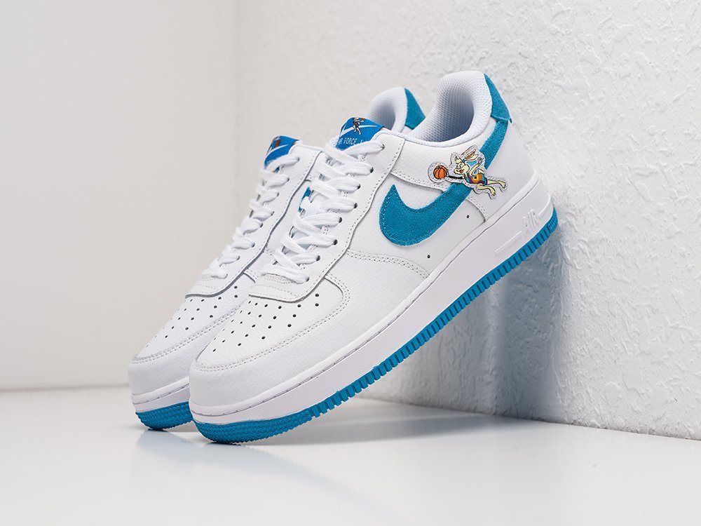 мужские кроссовки Nike Air Force 1 Low Hare Space Jam White/ Light Blue Fury / White
