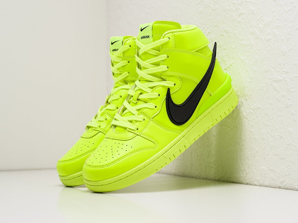 Nike AMBUSH x SB Dunk High Flash Lime зеленые мужские (AR21890) - фото 2