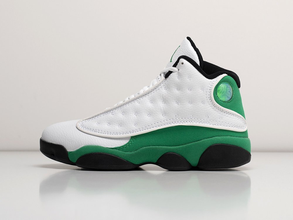 green and white jordan 13's