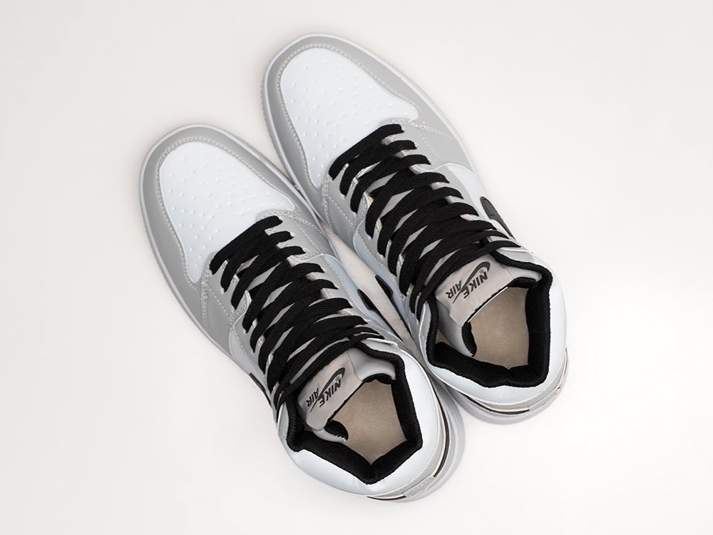 Nike Air Jordan 1 серые кожа мужские (AR21963) - фото 3 Nike Air Jordan 1 серые кожа мужские (AR21963) - фото 3