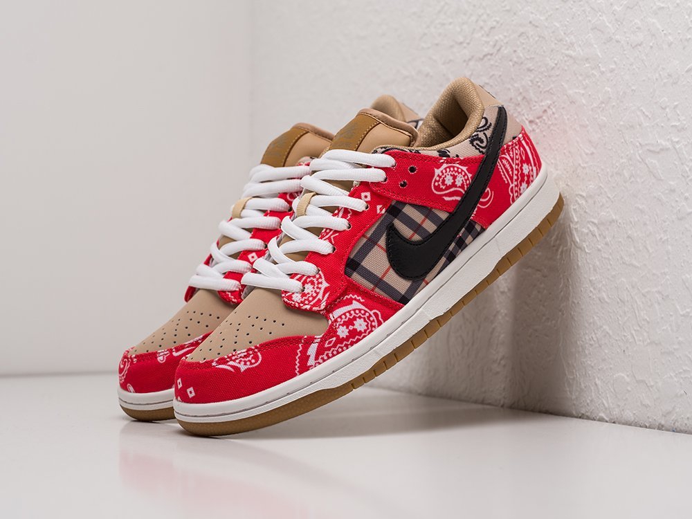 Nike SB Dunk Low x Travis Scott красные текстиль мужские (AR21970) - фото 2 Nike SB Dunk Low x Travis Scott красные текстиль мужские (AR21970) - фото 2
