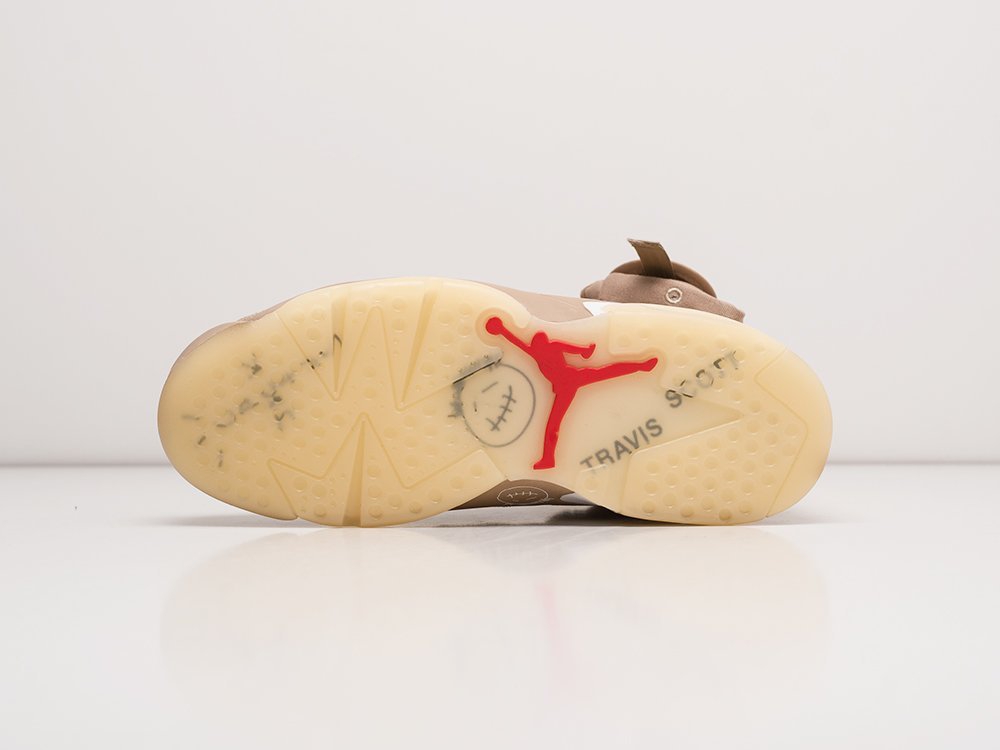Nike x Travis Scott Air Jordan 6 бежевые текстиль мужские (AR22038) - фото 5 Nike x Travis Scott Air Jordan 6 бежевые текстиль мужские (AR22038) - фото 5