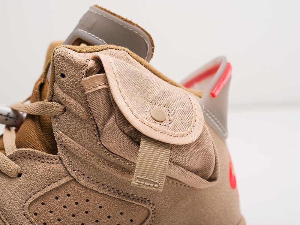 Nike x Travis Scott Air Jordan 6 бежевые текстиль мужские (AR22038) - фото 7 Nike x Travis Scott Air Jordan 6 бежевые текстиль мужские (AR22038) - фото 7