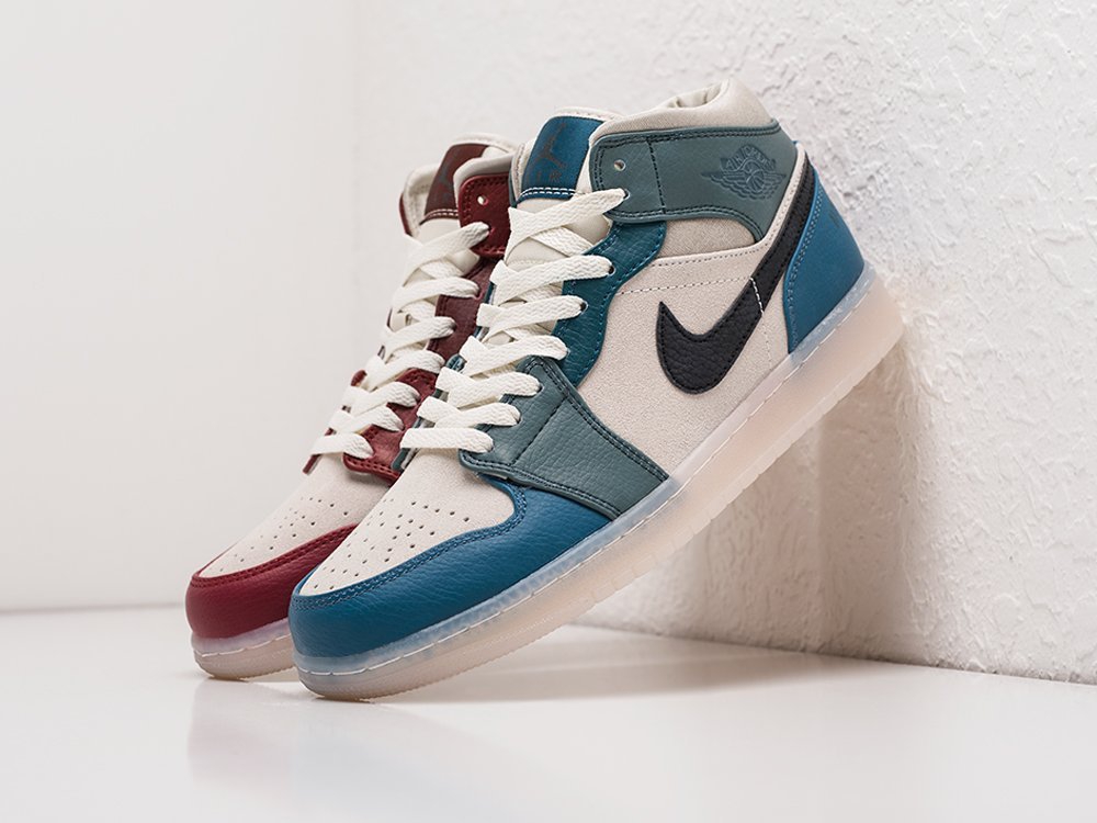 мужские кроссовки Nike Air Jordan 1 Mid Anti-Gravity Machines Dark Pony / Saturn Gold / Redstone