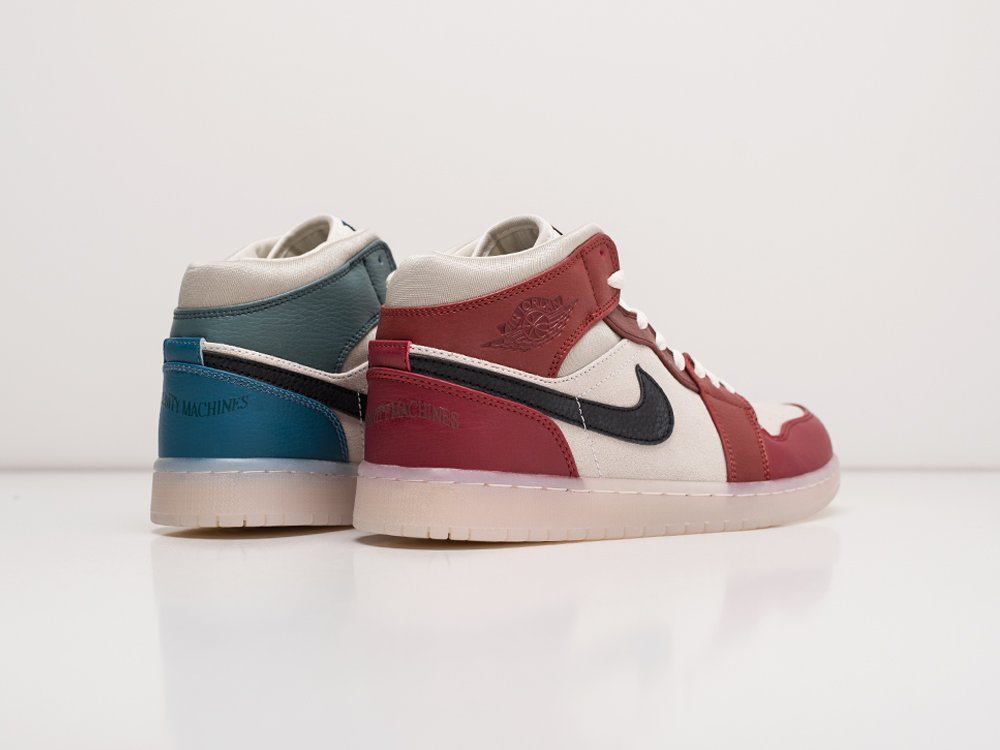 мужские кроссовки Nike Air Jordan 1 Mid Anti-Gravity Machines Dark Pony / Saturn Gold / Redstone