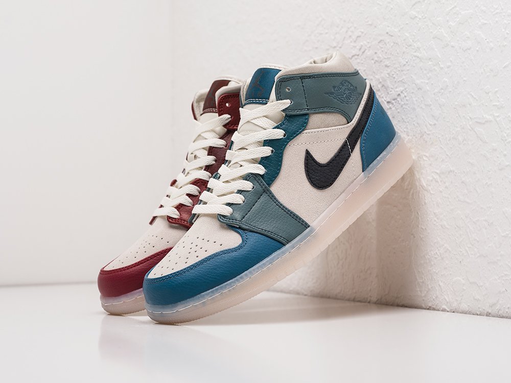 женские кроссовки Nike Air Jordan 1 Mid WMNS Anti-Gravity Machines Dark Pony / Saturn Gold / Redstone