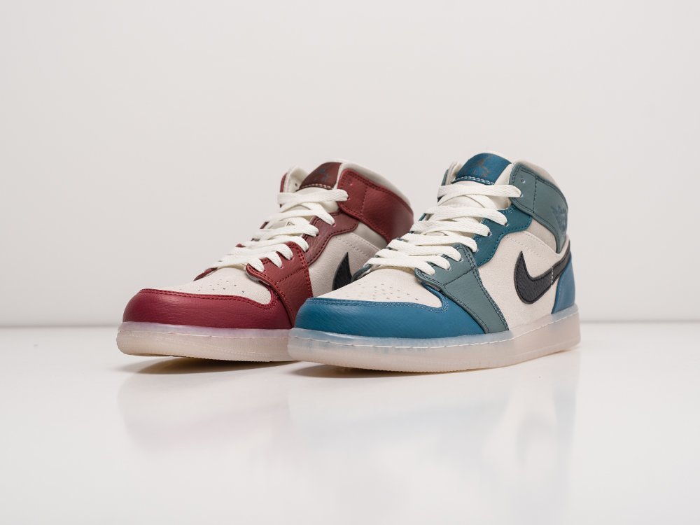 женские кроссовки Nike Air Jordan 1 Mid WMNS Anti-Gravity Machines Dark Pony / Saturn Gold / Redstone