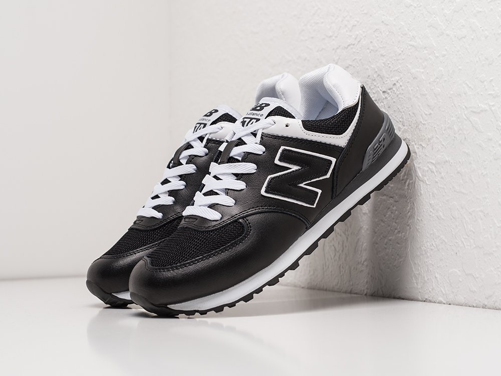 New Balance 574 черные кожа мужские (AR22179) - фото 2 New Balance 574 черные кожа мужские (AR22179) - фото 2