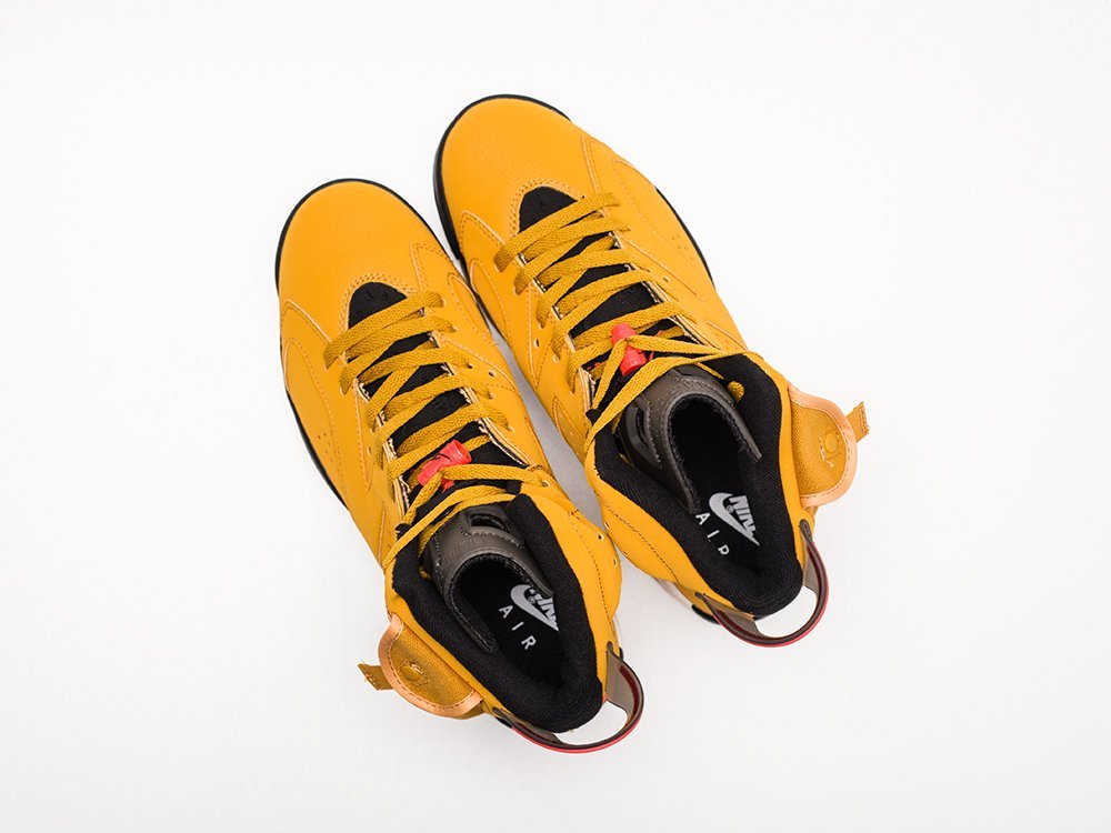 Nike x Travis Scott Air Jordan 6 желтые замша мужские (AR22226) - фото 3
