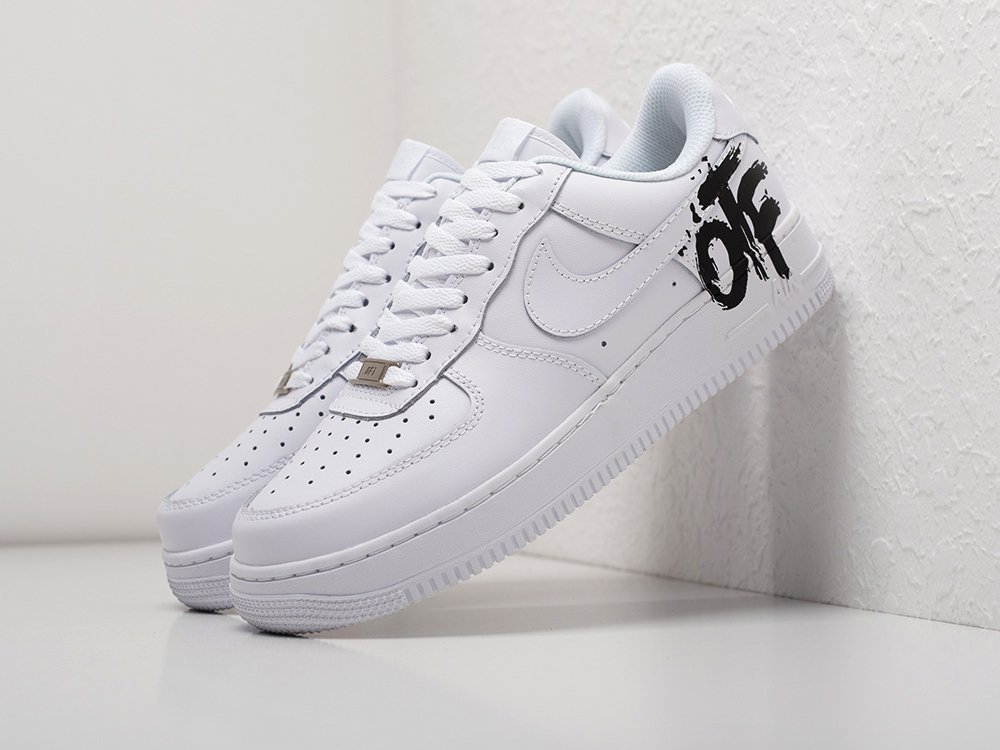 Nike x OFF-White Air Force 1 Low белые текстиль мужские (AR22230) - фото 2