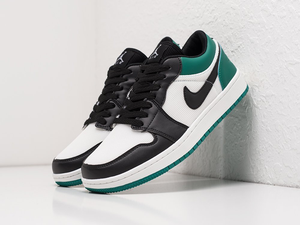 Nike Air Jordan 1 Low White / Black / Green - фото 2