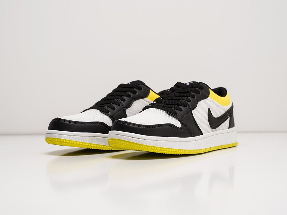 Мужские кроссовки Nike Air Jordan 1 Low White / Black / Yellow (40-45 размер) фото 3
