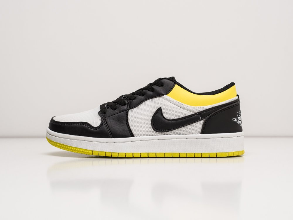 Мужские кроссовки Nike Air Jordan 1 Low White / Black / Yellow (40-45 размер) фото 1
