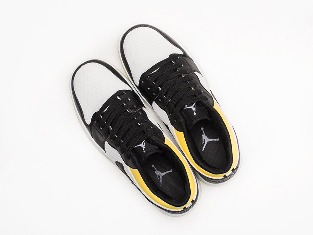 Мужские кроссовки Nike Air Jordan 1 Low White / Black / Yellow (40-45 размер) фото 6