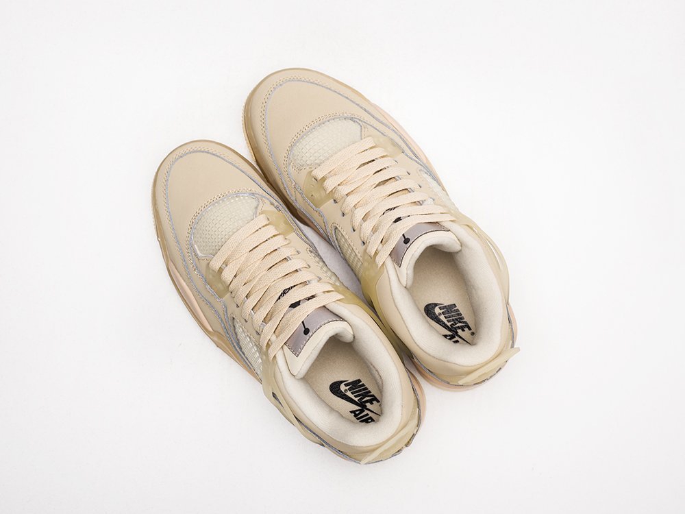 Nike x OFF White Air Jordan 4 Retro WMNS бежевые кожа женские (AR22404) - фото 3 Nike x OFF White Air Jordan 4 Retro WMNS бежевые кожа женские (AR22404) - фото 3