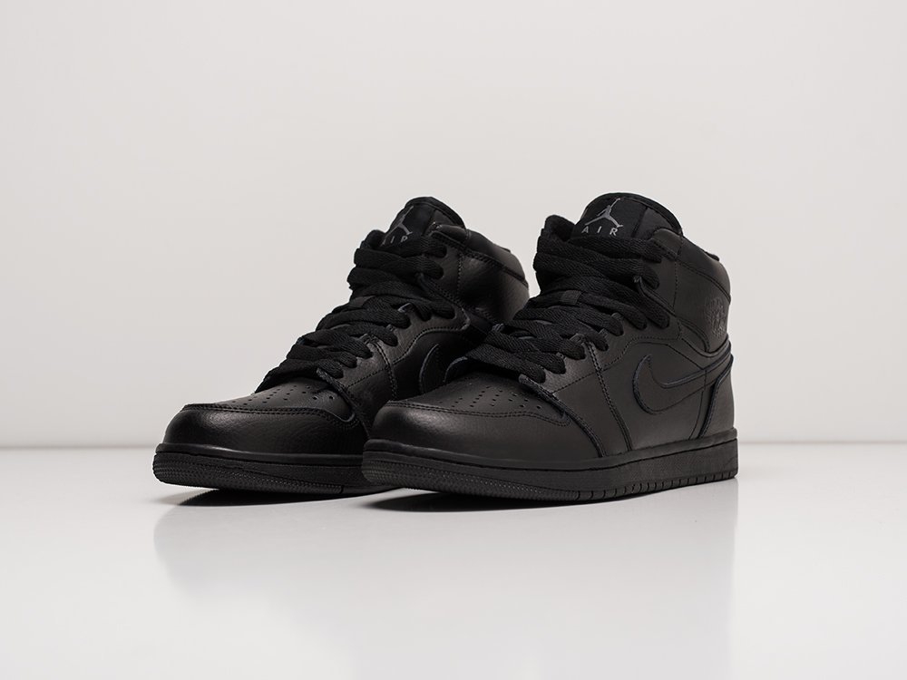 Nike Air Jordan 1 черные кожа мужские (AR22475) - фото 2