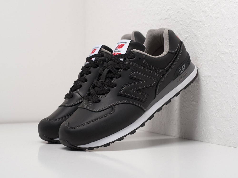 New Balance 574 черные кожа мужские (AR22482) - фото 2 New Balance 574 черные кожа мужские (AR22482) - фото 2
