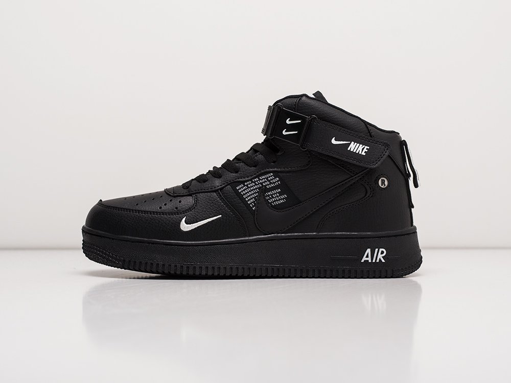 Мужские кроссовки Nike Air Force 1 07 Mid LV8 Triple Black (40-45 размер) фото 1