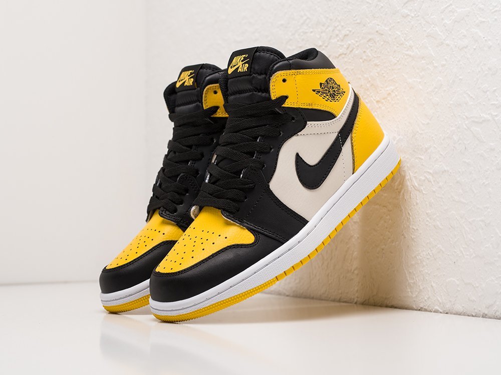 Nike Air Jordan 1 желтые кожа женские (AR22492) - фото 2 Nike Air Jordan 1 желтые кожа женские (AR22492) - фото 2