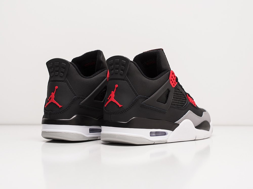 Nike Air Jordan 4 Retro Black / Grey / White - фото 4
