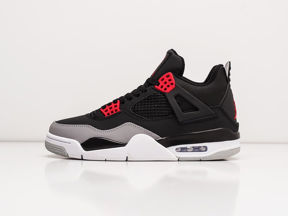 Nike Air Jordan 4 Retro Black / Grey / White - фото 1