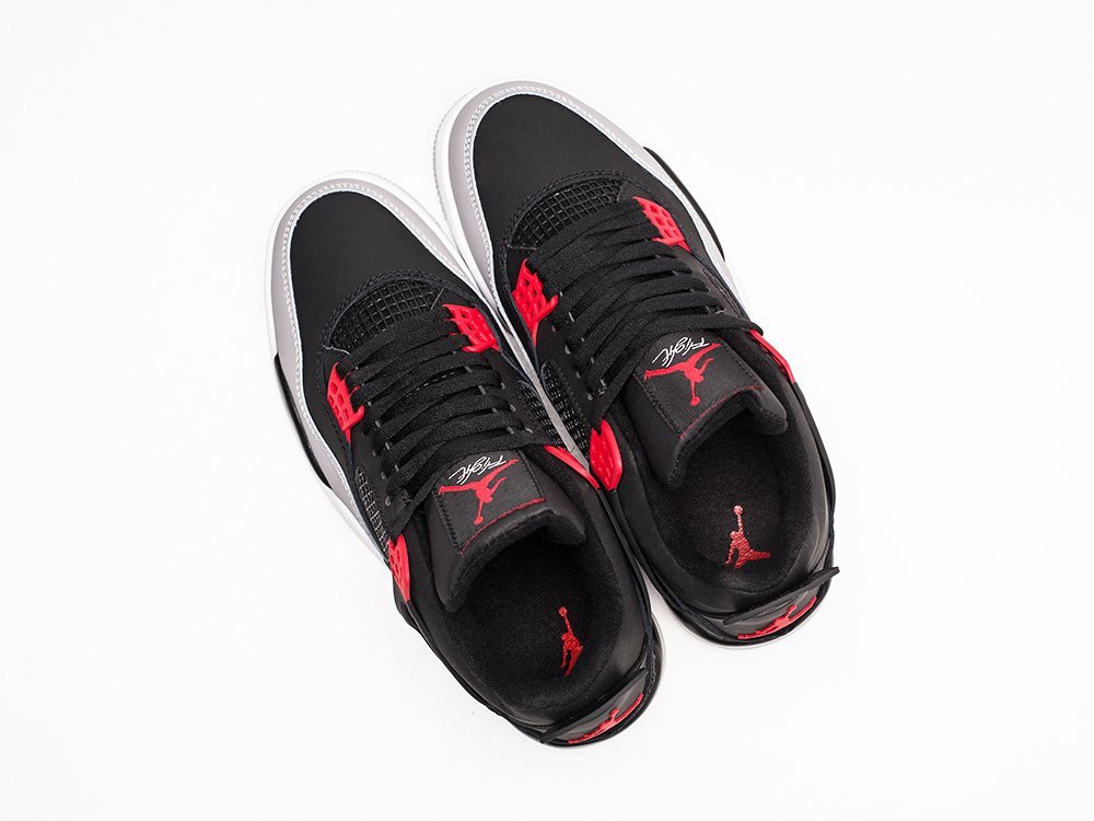Nike Air Jordan 4 Retro Black / Grey / White - фото 6