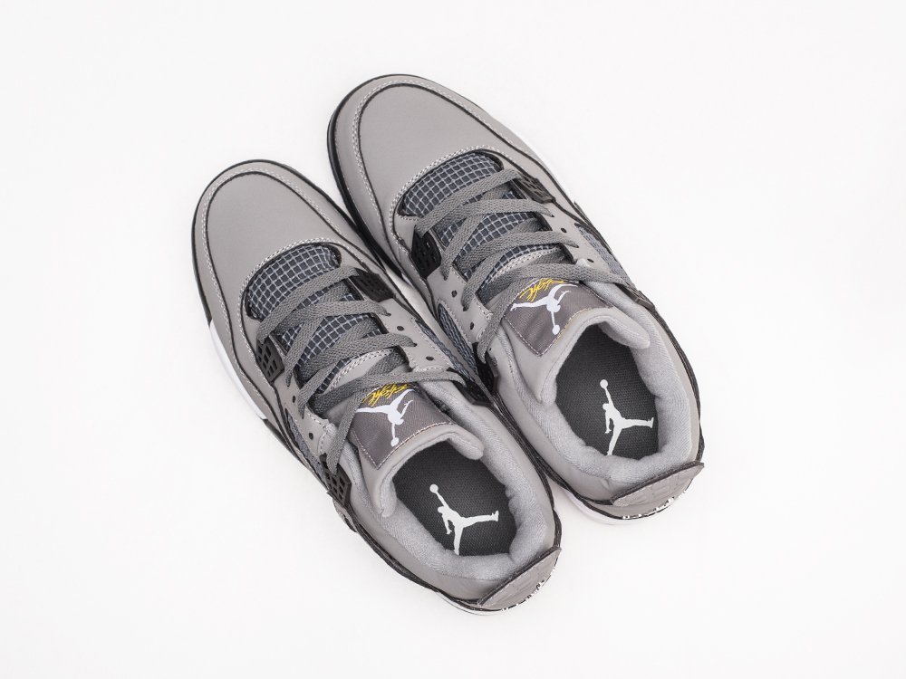 Nike Air Jordan 4 Retro серые кожа мужские (AR22810) - фото 3
