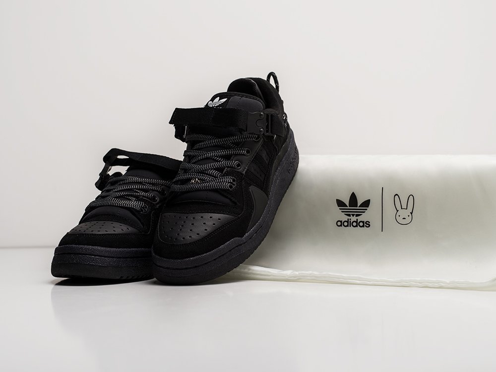 Adidas x Bad Bunny x Forum Buckle Low черные замша мужские (AR22857) - фото 6