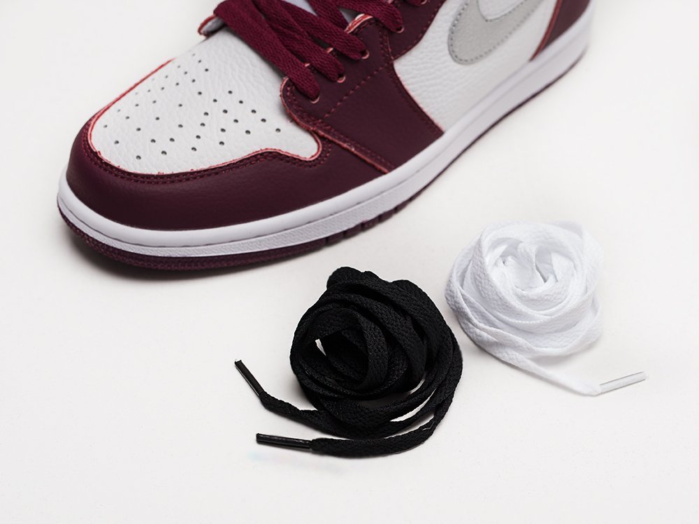 Nike Air Jordan 1 бордовые кожа мужские (AR22860) - фото 4 Nike Air Jordan 1 бордовые кожа мужские (AR22860) - фото 4