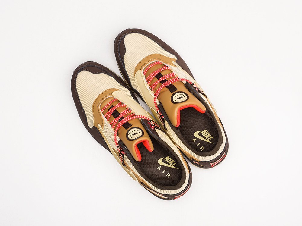 Nike Air Max 1 x Travis Scott коричневые текстиль мужские (AR22863) - фото 3 Nike Air Max 1 x Travis Scott коричневые текстиль мужские (AR22863) - фото 3