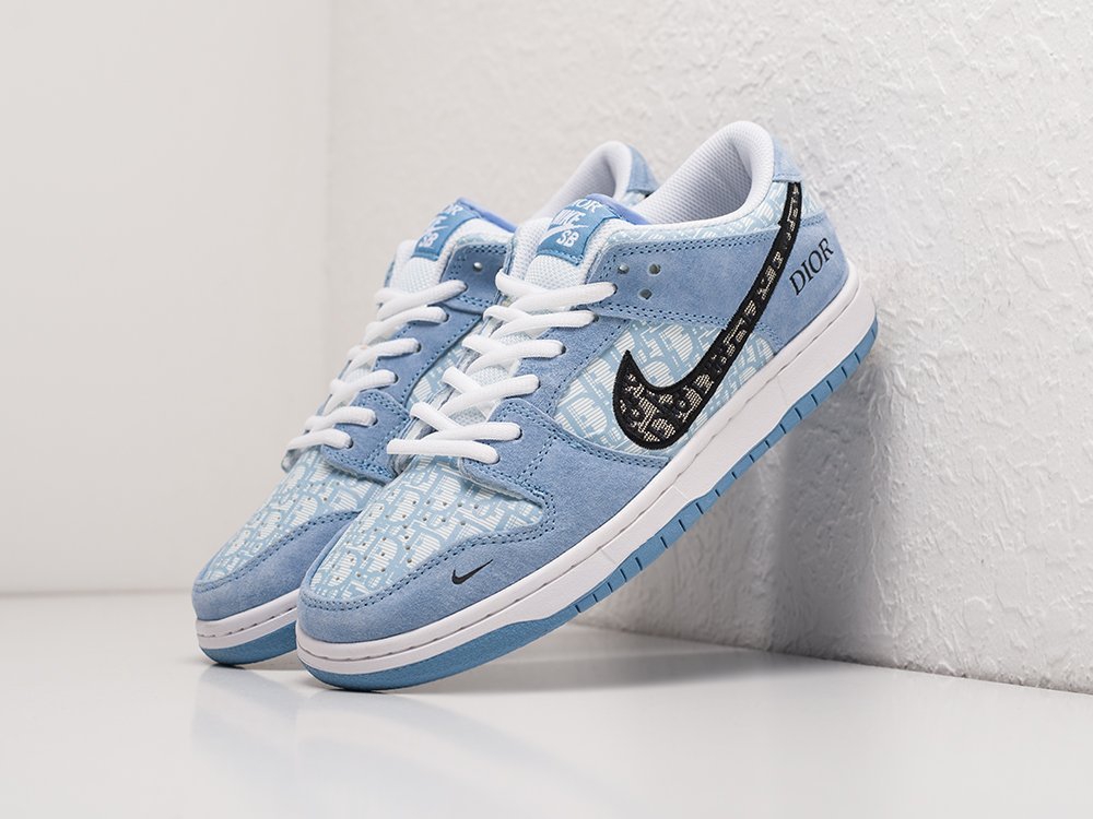 Nike Dior x SB Dunk Low WMNS голубые текстиль женские (AR22866) - фото 2 Nike Dior x SB Dunk Low WMNS голубые текстиль женские (AR22866) - фото 2