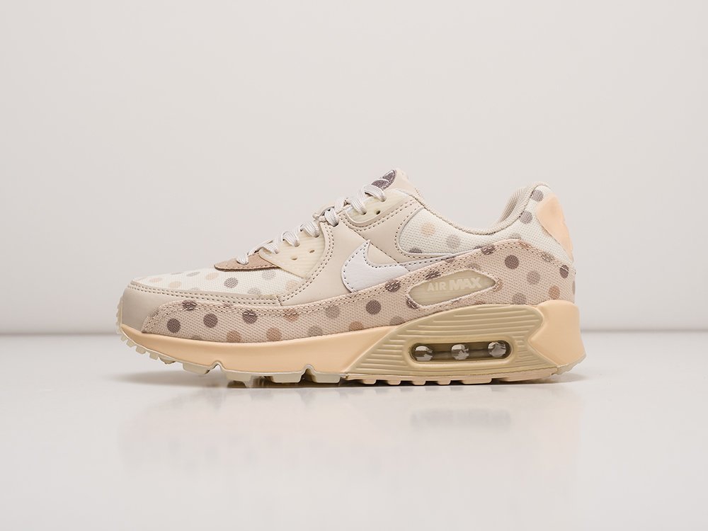 Nike Air Max 90 WMNS NRG Polka Shimmer бежевые текстиль женские (AR22974) - фото 1